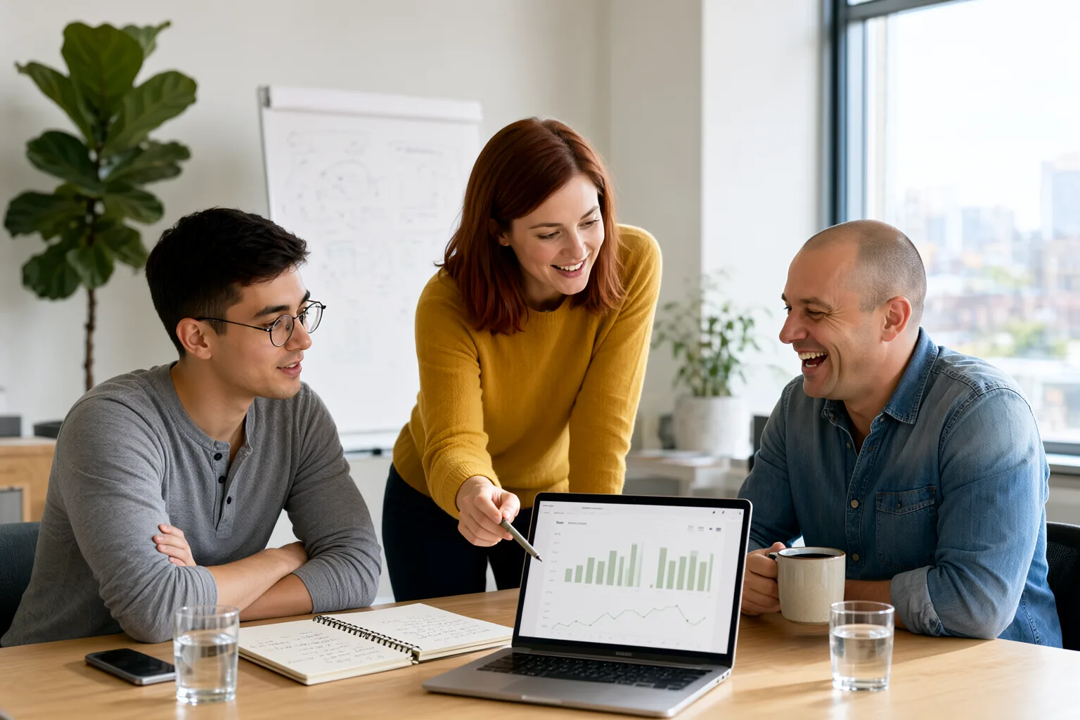 Analytics team reviewing a dashboard